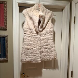 Chic Cream Geniuine Rabbit Fur Vest